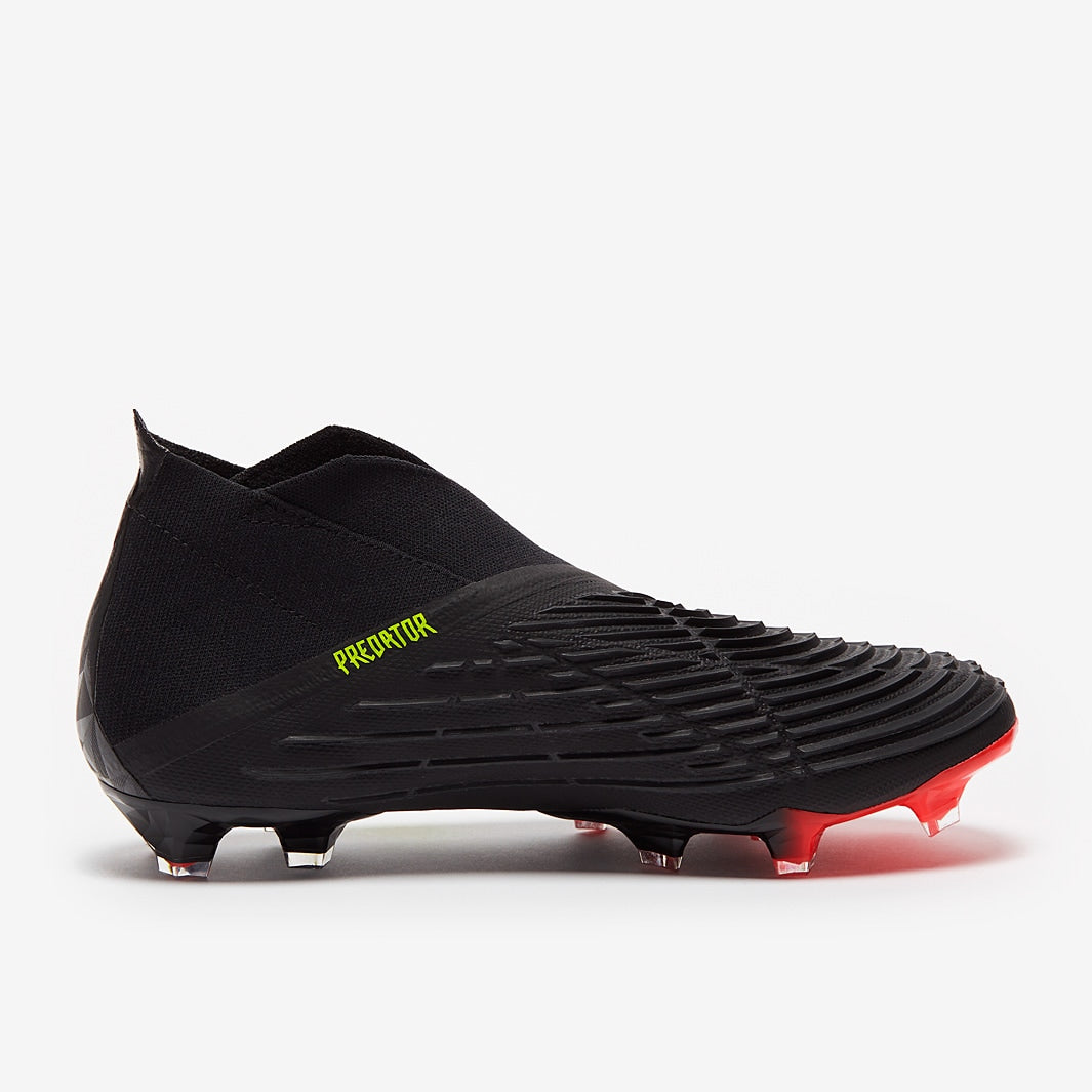 Adidas Predator Edge+ FG Cleats. Black/Solar Yellow/Solar Red