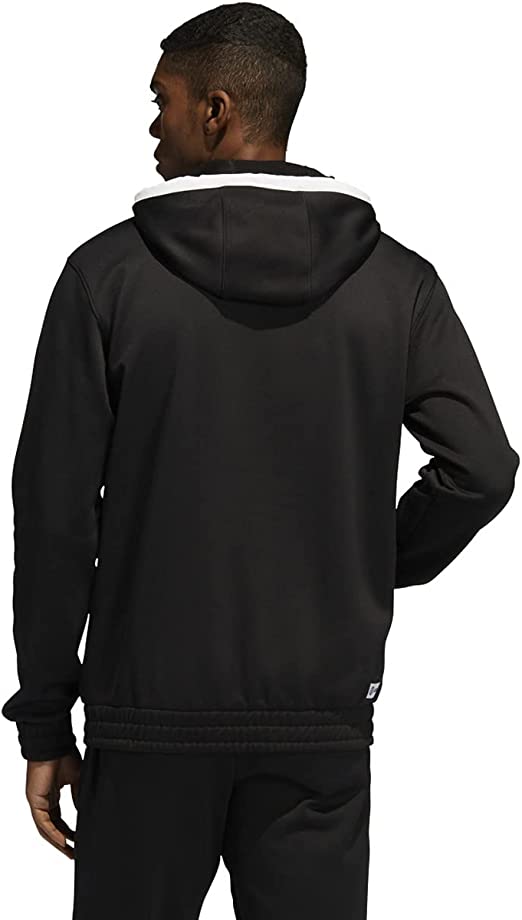 Adidas Men's Team Hoodie-Black/Medium Grey Heather Solid