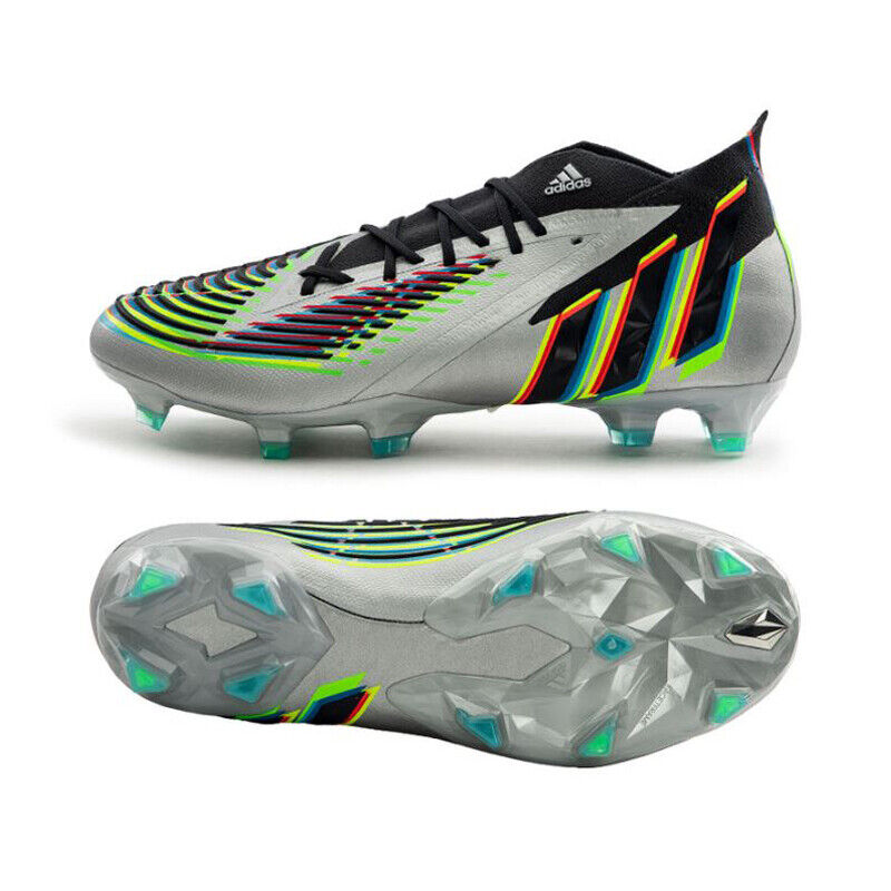 Adidas Predator Edge.1 Firm Ground-Silver Metallic/Core Black/Solar Green