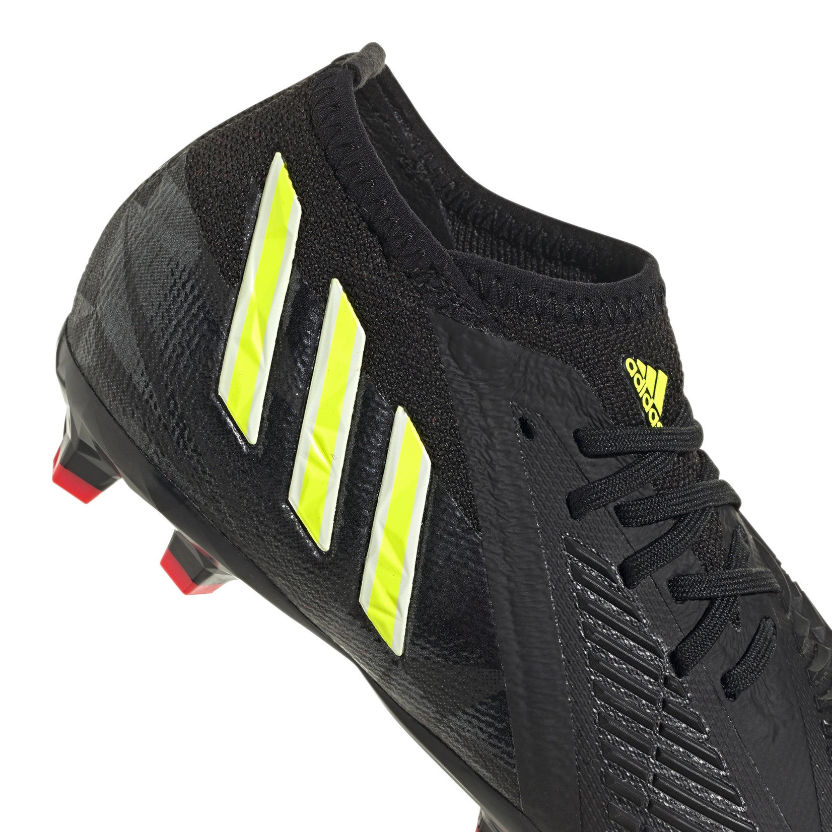 Adidas Predator Edge.1 FG Jr Cleats. Black/Solar Yellow/Solar Red