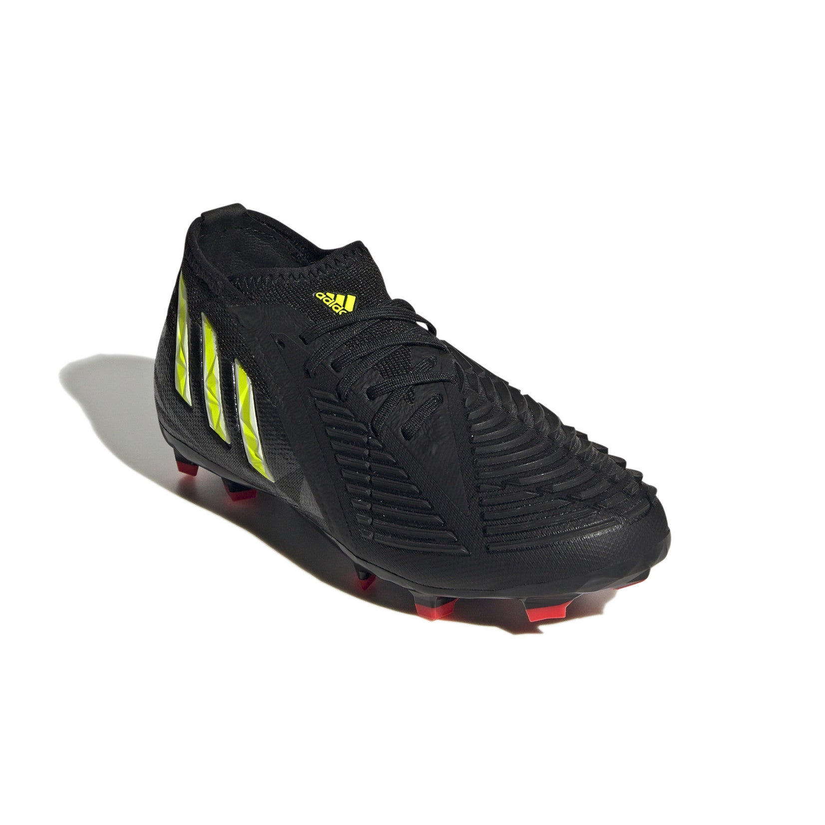 Adidas Predator Edge.1 FG Jr Cleats. Black/Solar Yellow/Solar Red