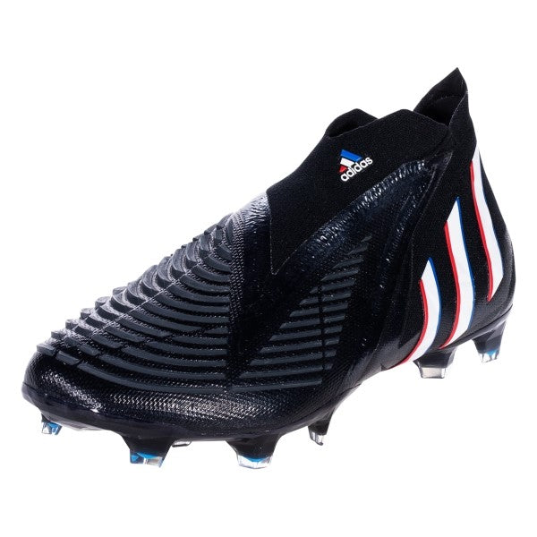 Adidas Predator Edge+ FG Cleats. Black/White/Vivid Red