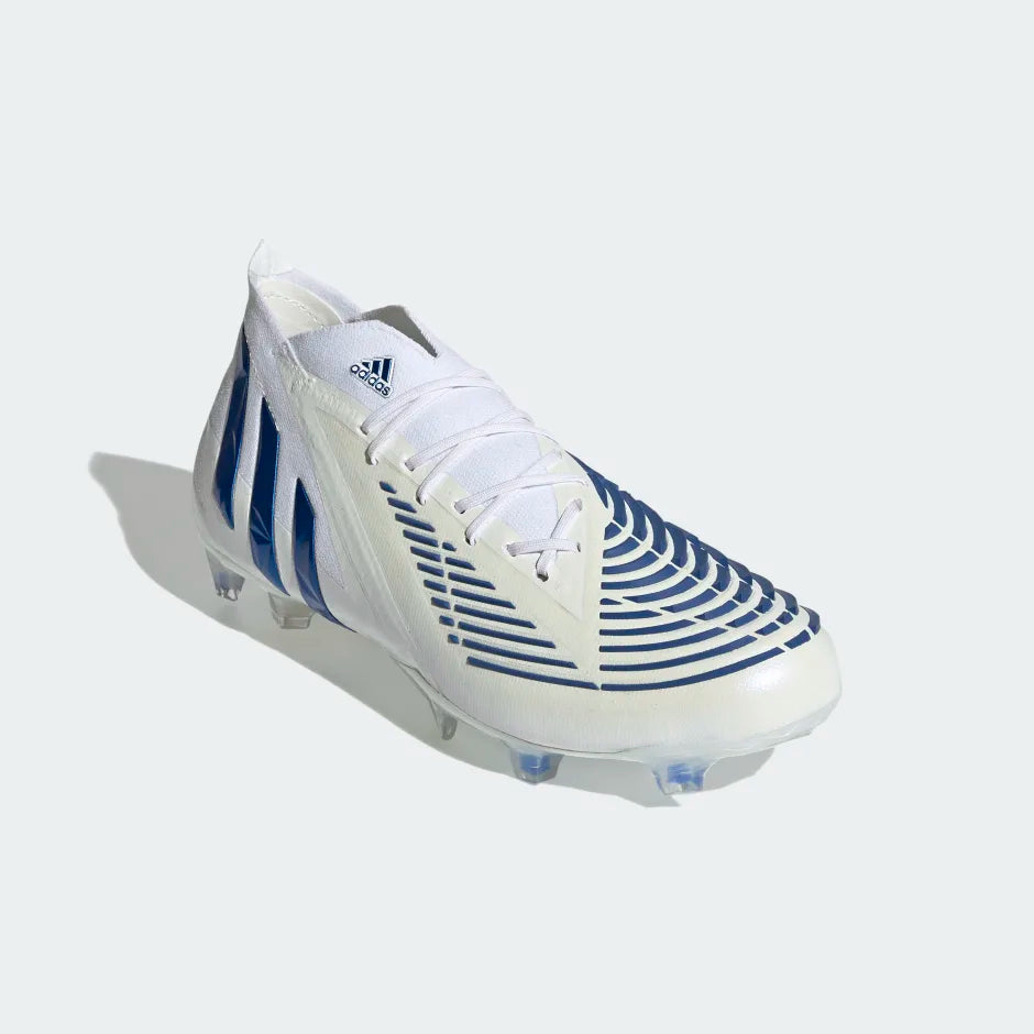 Adidas Predator Edge.1 FG Cleats. White/Blue