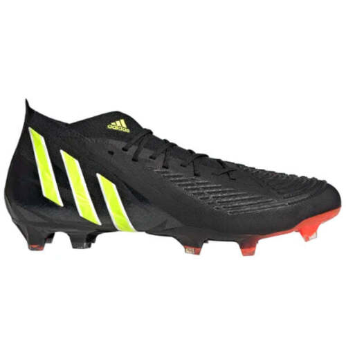 Adidas Predator Edge.1 FG Cleats. Black/Solar Yellow/Solar Red