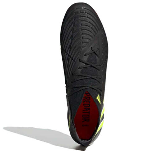 Adidas Predator Edge.1 FG Cleats. Black/Solar Yellow/Solar Red