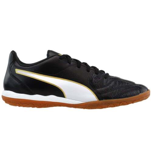 Puma Men's Capitano II Indoor Shoes - Black/White/Gold