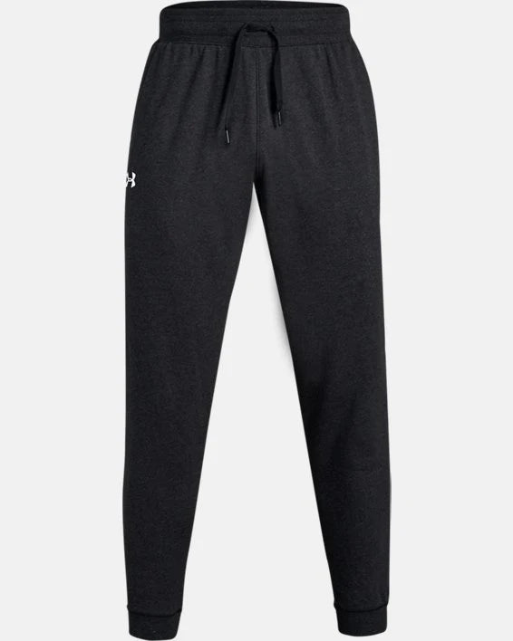 Under Armour Men's Hustle Fleece Joggers - Black Light Heather/White