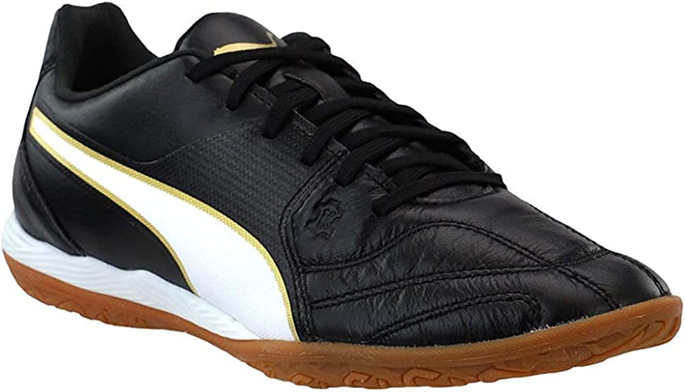 Puma Men's Capitano II Indoor Shoes - Black/White/Gold