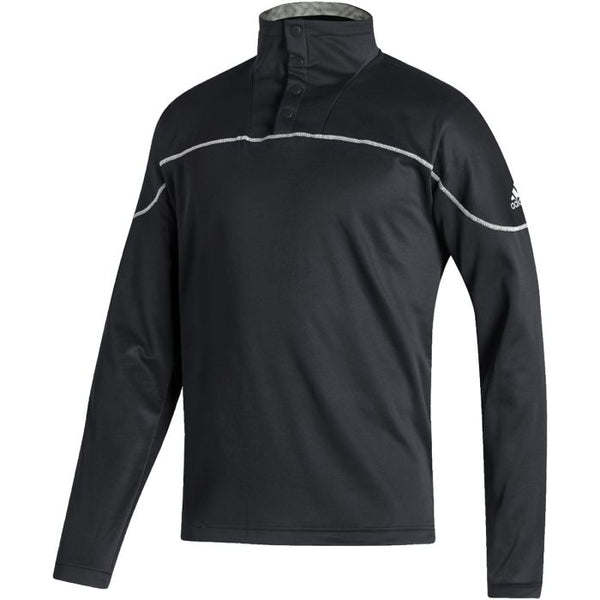 Adidas Men's Stadium 1/4 Snap Long Sleeve- Black